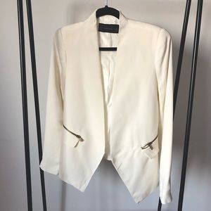 Asymmetric White Zara Blazer